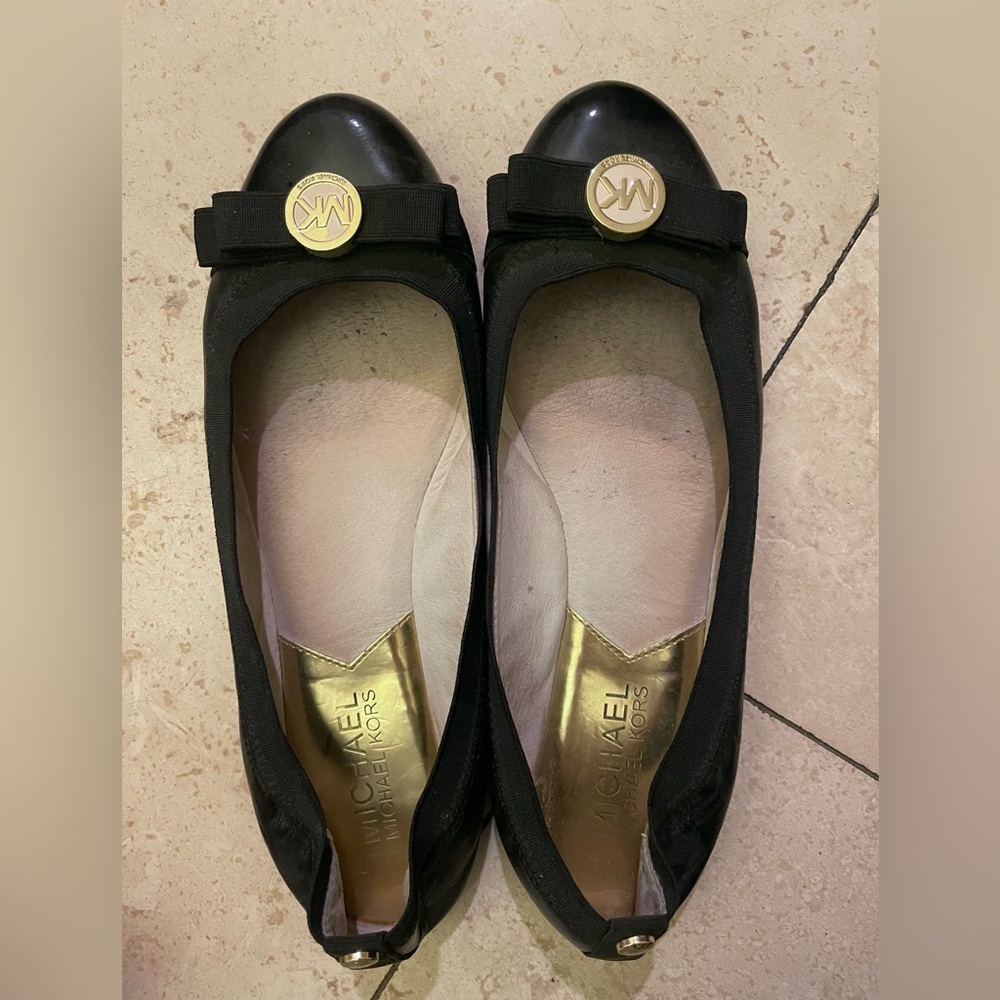 Michael Kors Dixie Bow Detail Black Flats